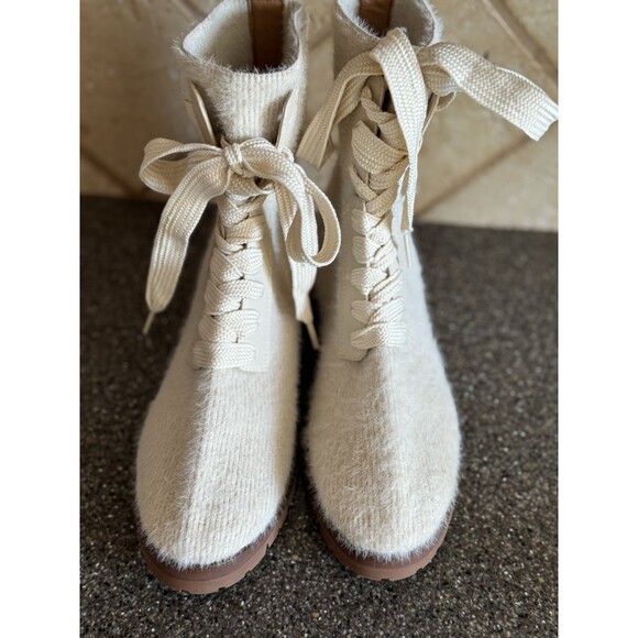 Kate Spade New York  Merigue Boots In Milk White Women's Combat Boots Sz 6B - Picture 6 of 7